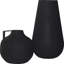 Aldrin 2 Piece Black Metal Table Vase Set