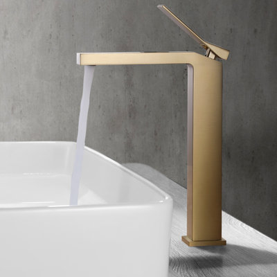 11.7" Solid Brass Single Handle Vessel Sink Bathroom Faucet with Drain Assembly