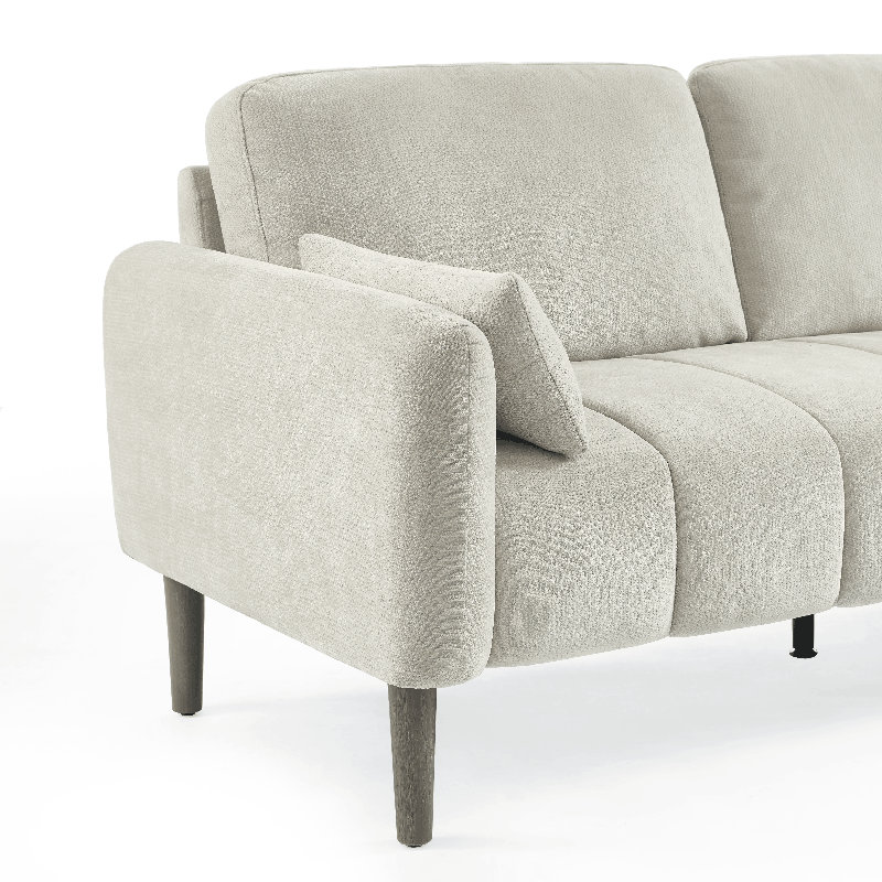 69" Mid-Century Modern Channel Tufted Loveseat, Beige