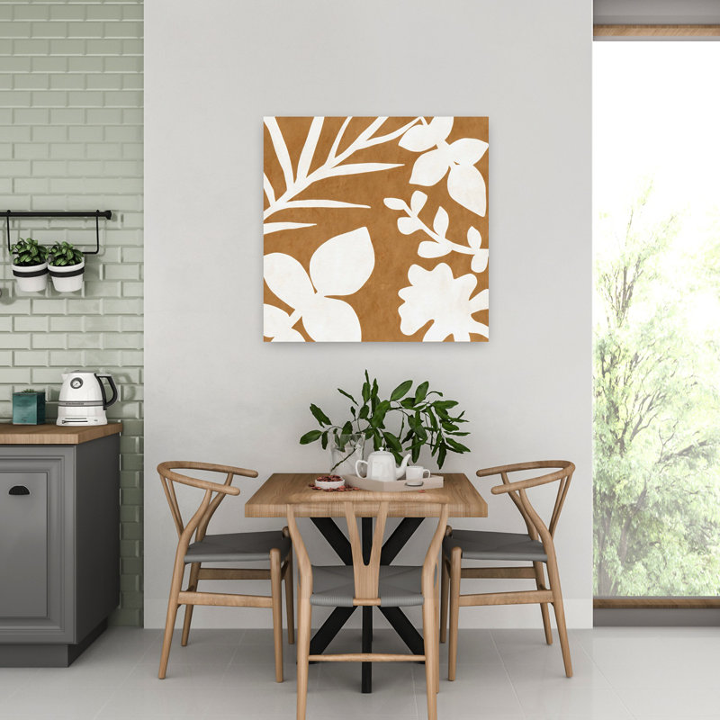 Honeybloom Rust Abstract Bold Contemporary Nature Wall Art, 32" H x 32" W