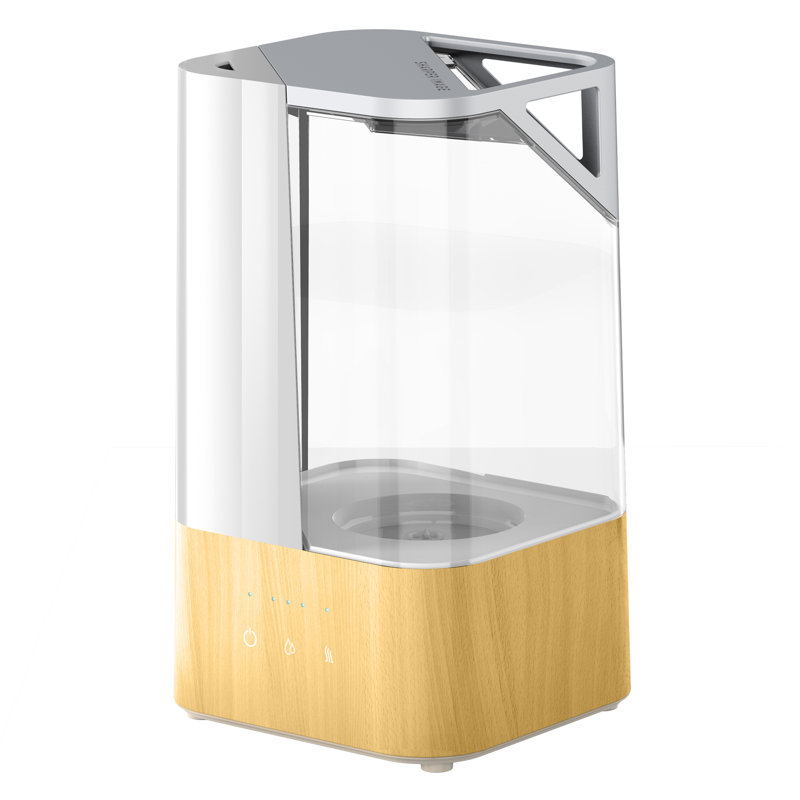 White Faux Woodgrain Ultrasonic Humidifier with Dual Mist