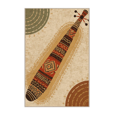 Tapis brun moelleux doux et moelleux au look rustique et moderne Tenafly Didgeridoo