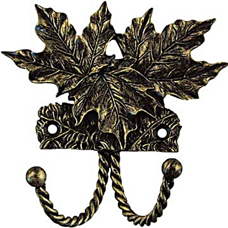 Decorative Wall Mounted Maple Leaf Hook, Bronzed Black