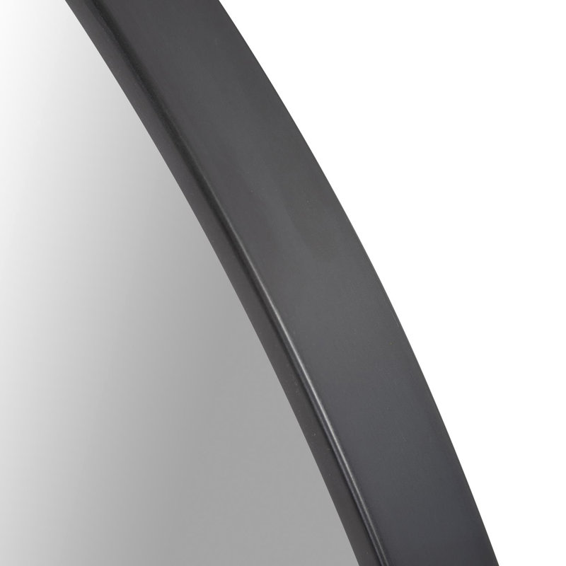 Kevser Modern and Contemporary Accent Mirror, Black, 34" x 34"