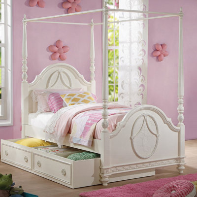Ivory single trundle bed