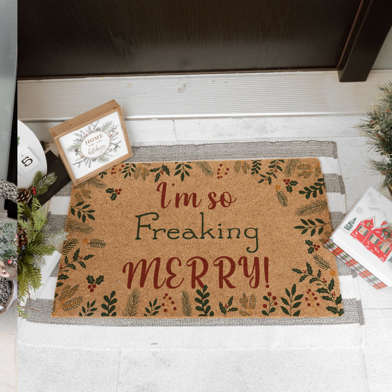 Non-Slip Christmas Outdoor Doormat, 22" W x 36" L