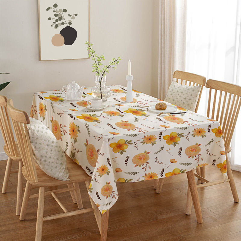 Durable Tablecloth, 50% Cotton / 50% Polyester, 55.1 x 118.1 inches | Machine Washable at 86°F, Tumble Dryer Safe, Ironable | Perfect for Dining Room, Parties & Everyday Use, Elegant Design & Easy Care