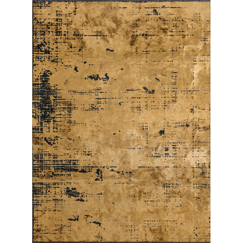 Tapis jaune / noir Rapture, Rectangle 7 pi 10 po x 9 pi 10 po