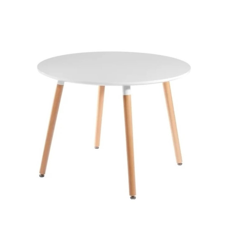Round Solid Wood Base Dining Table