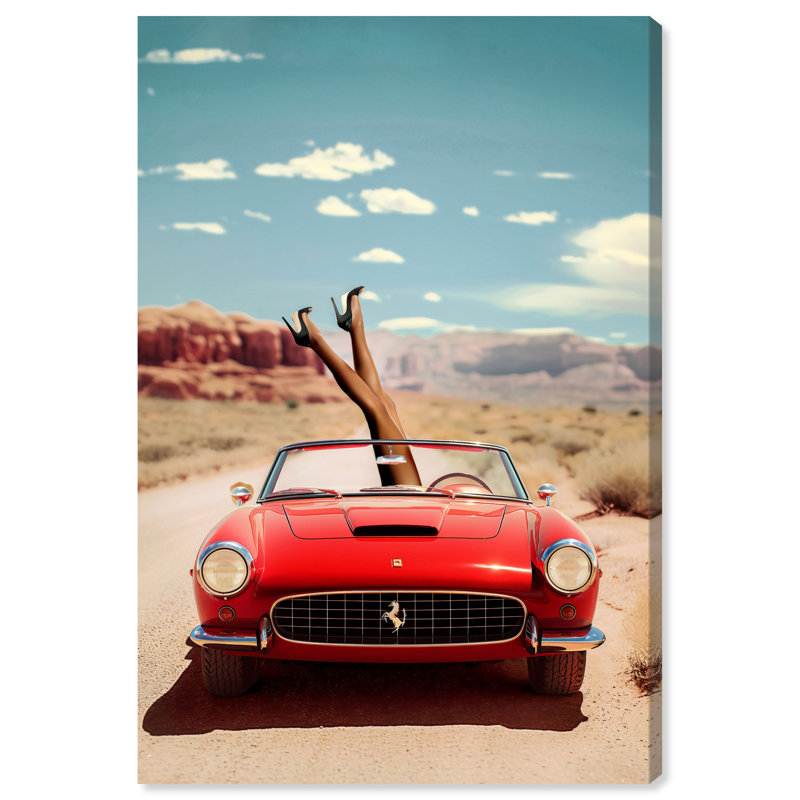 Route 66 Canvas Transportation Print by Oliver Gal, Black Frame, 10 x 15, 15"H x 10"W, Canvas