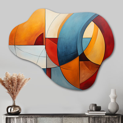 Cubism Geometric Form I - Cloud Cubism Metal Wall Art, Asymmetrical Metal Wall Sculpture Print