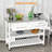 Kitchen Island With Stainless Steel Top, Open Shelves, And Drawers