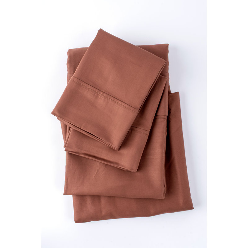 Ensemble de literie 100 % satin de coton à densité de tissage 300 fils, Simple, Gousse