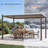 LED Metal Frame Pergola Freestanding Patio Pergola with Louvered Roof Pergola-104989214