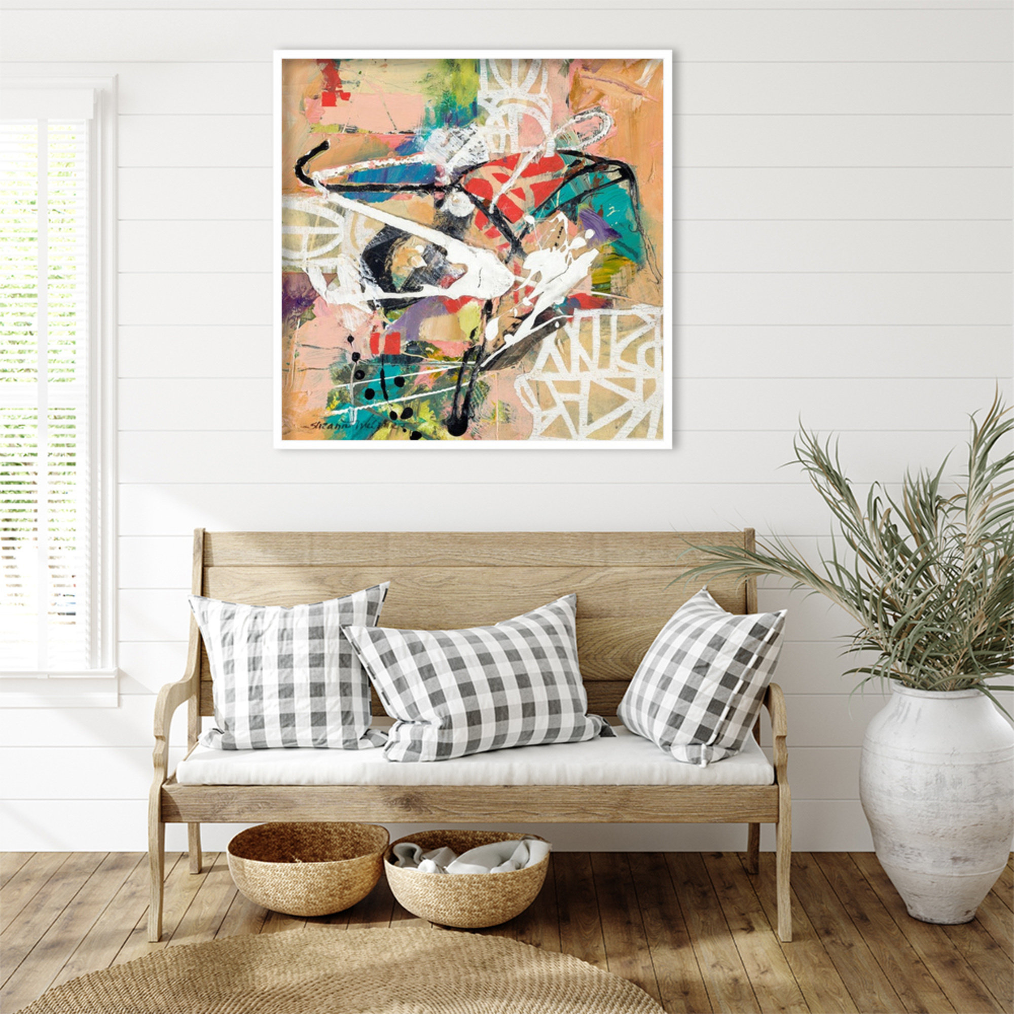 Talk 2 Me by Sutter Wood Framed Wall Art Print, 33" H x 33" W, White