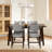 5-Piece Dining Set - 1 Solid Wood Table + 4 Upholstered Chairs-1935280681