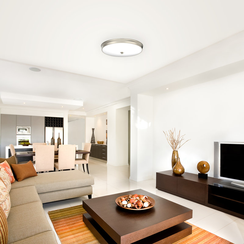 Delon LED Flush Mount, 3000K, Satin Nickel