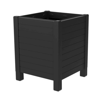  17-Inch x 17-Inch Flora Cube Planter Box for Patios or Decks, Black