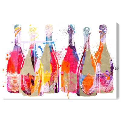 Color Splash Champagne - peinture sur toile