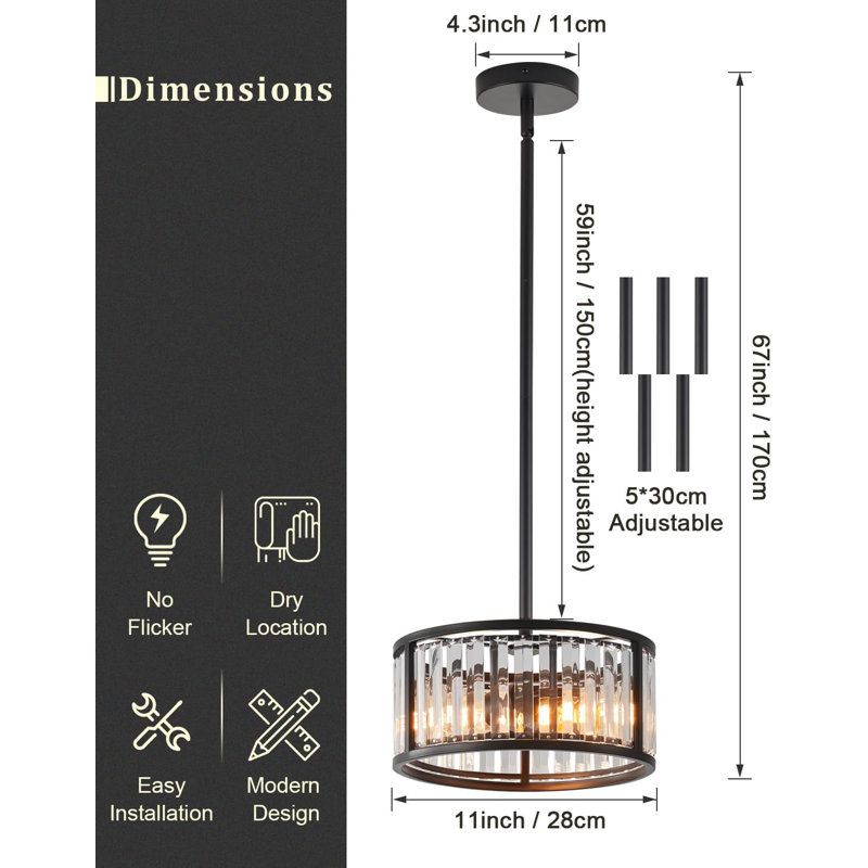 Mini-luminaire suspendu industriel en verre transparent Anoceto