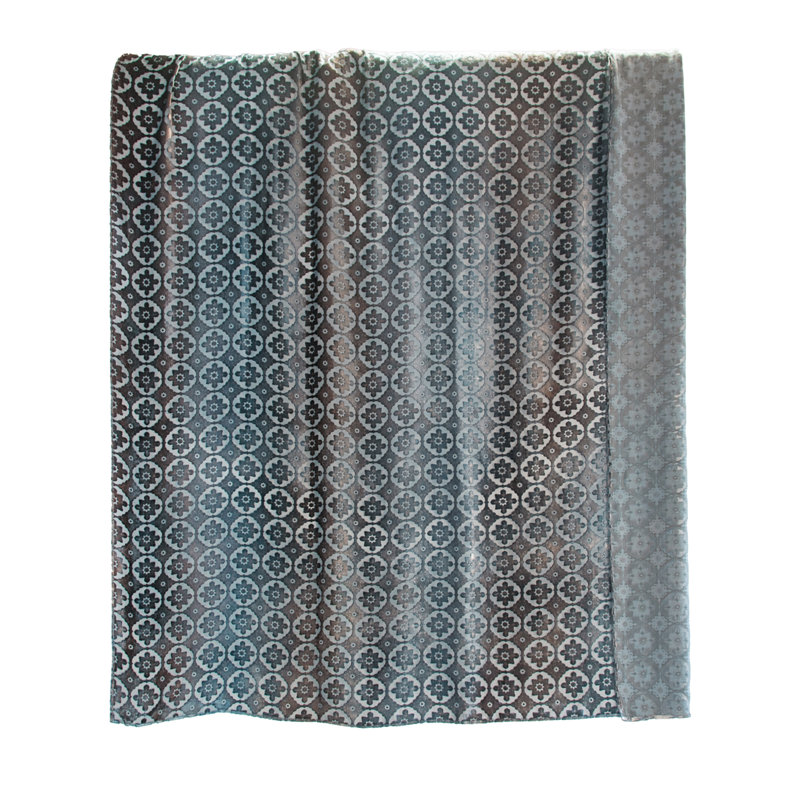 Small Moroccan Silk Throw, Gunmetal, 52" W x 92" L
