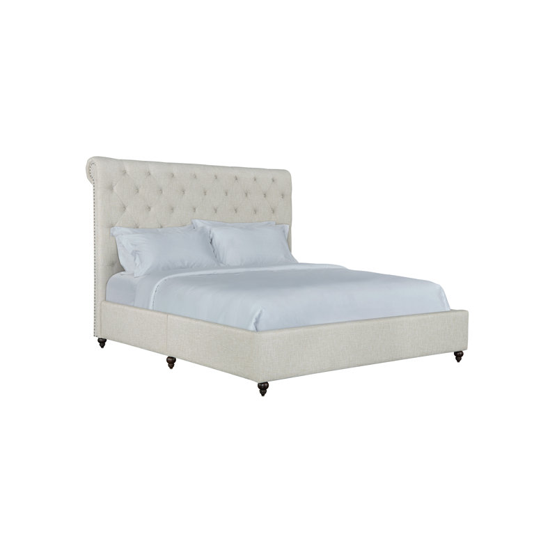 Eiver Upholstered Sleigh Bed, Queen, Tan