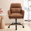 Cuir artificiel, similicuir, base noire, hauteur réglable, convient au bureau, à la chambre à coucher, à la coiffeuse et à d'autres environnements. Une chaise de bureau. Brun-2019751775