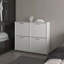 Armoire de rangement blanche à chaussures inclinable avec plusieurs compartiments et design moderne