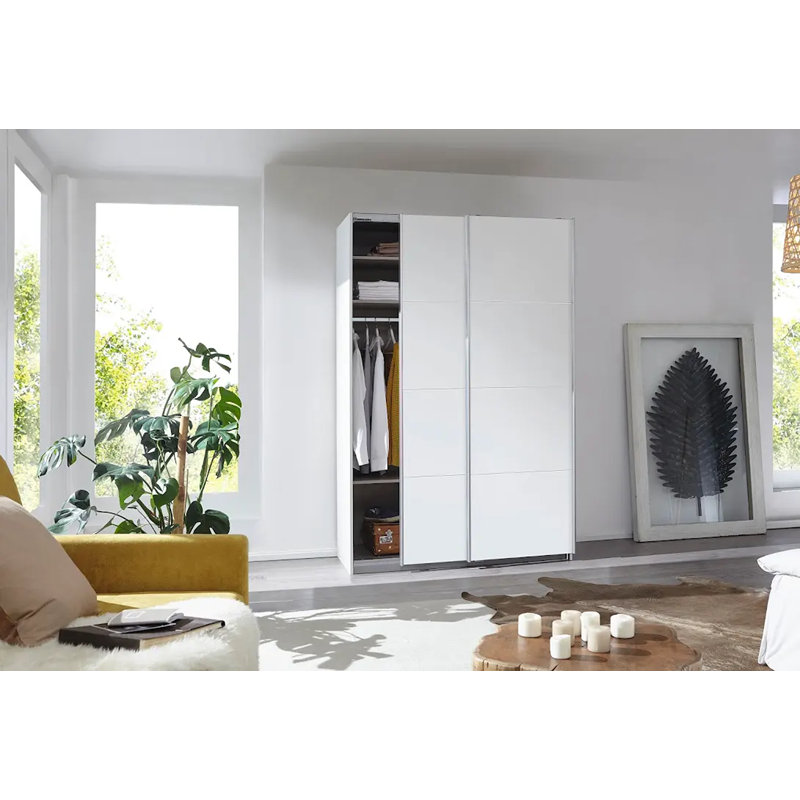 Caracas 3 Door Manufactured Wood Wardrobe, Premium, 210cm H x 136cm W x 62cm D, White