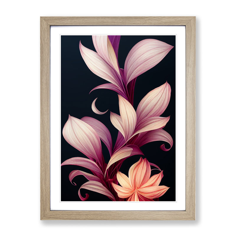 Breathtaking Flowers - Single Picture Frame Print, 34cm H x 25cm W x 2cm D, Oak