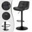 Swivel Upholstered Adjustable Height Counter Stool with Metal Frame-1441241421