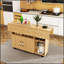 Table pliante multifonctionnelle avec tablettes et roulettes de rangement, table de salle à manger pliable de 47 pouces pour les petits espaces, bureau compact pour la cuisine, dortoir, bureau