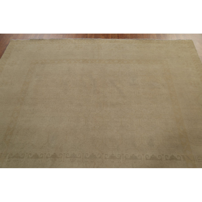 Tapis oriental Khotan à teinture végétale noué à la main 7 x 10