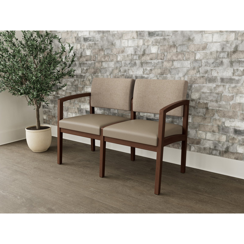 Lenox 2-seater tandem chair, Archetype Silt / Modena Farro, Noyer Riftwood