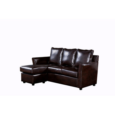 Sula Faux Leather L-Shaped Sectional Reversible