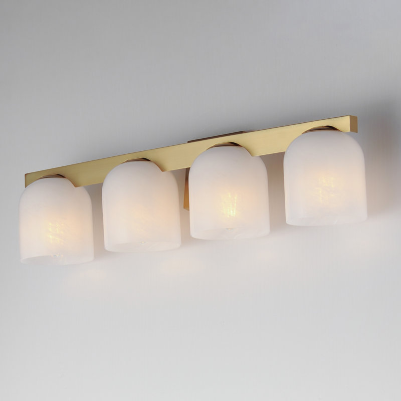 Éclairage pour meuble-lavabo à 4 lumières à intensité variable Galena, Laiton vieilli naturel
