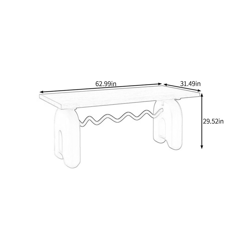 Creative solid wood dining table, 29.52"H x 62.99"L x 31.49"W