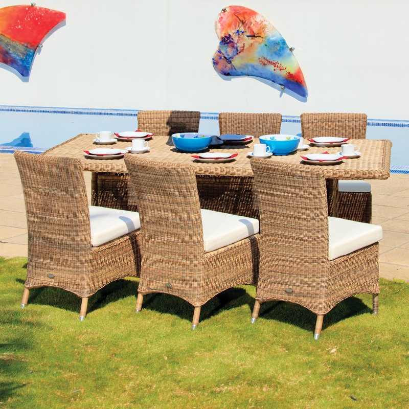Rectangular 7 - Piece 6 - Person 210Cm L Outdoor Table Set