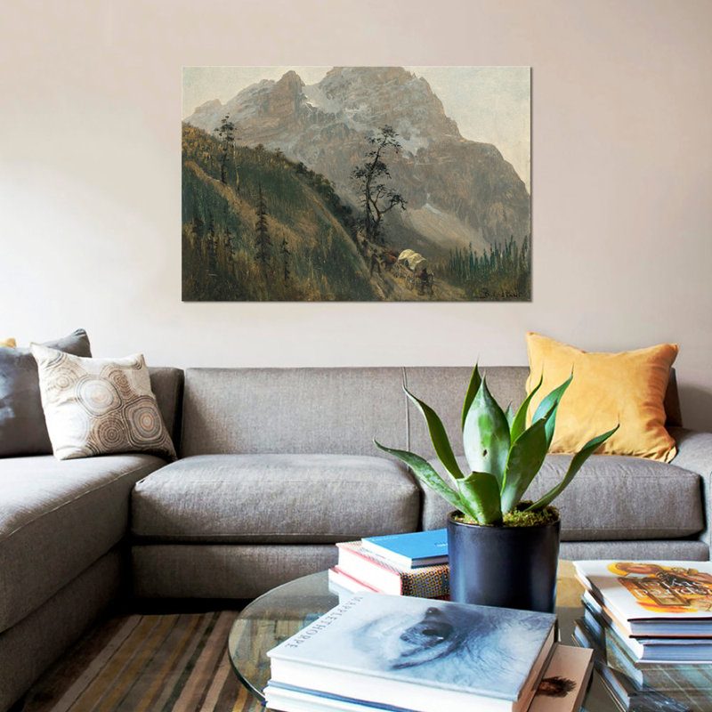 «Western Trail, the Rockies», impression sur toile, H 12 po x l 18 po x P 1,5 po, Pas de tapis, Toile tendue