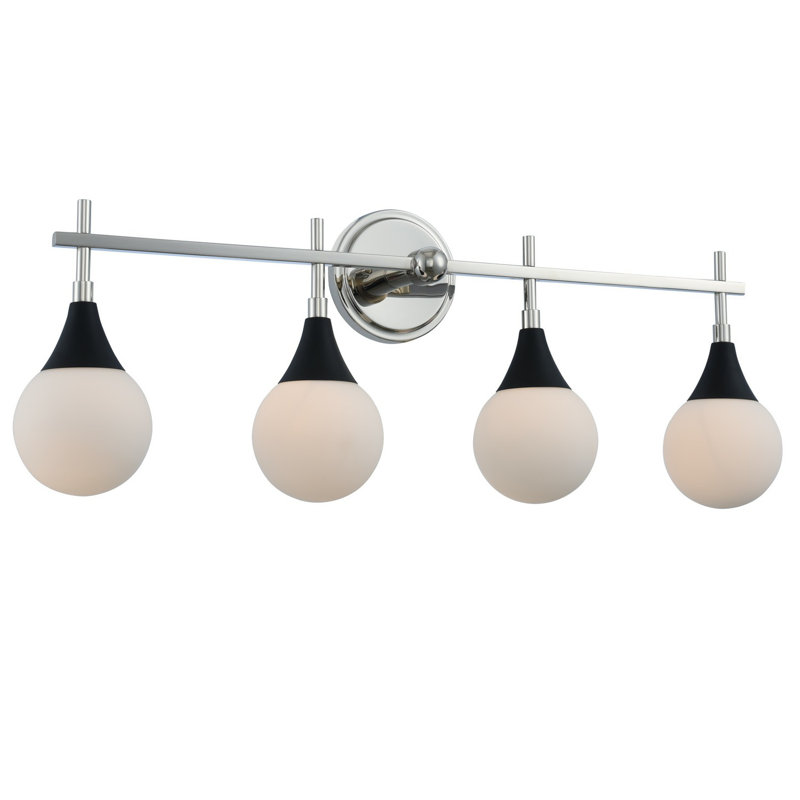 4 LT Matte Black w/ Polished Nickel Vanity Light Kalco