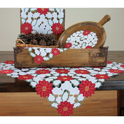 Samsel Embroidered Cutwork Table Topper