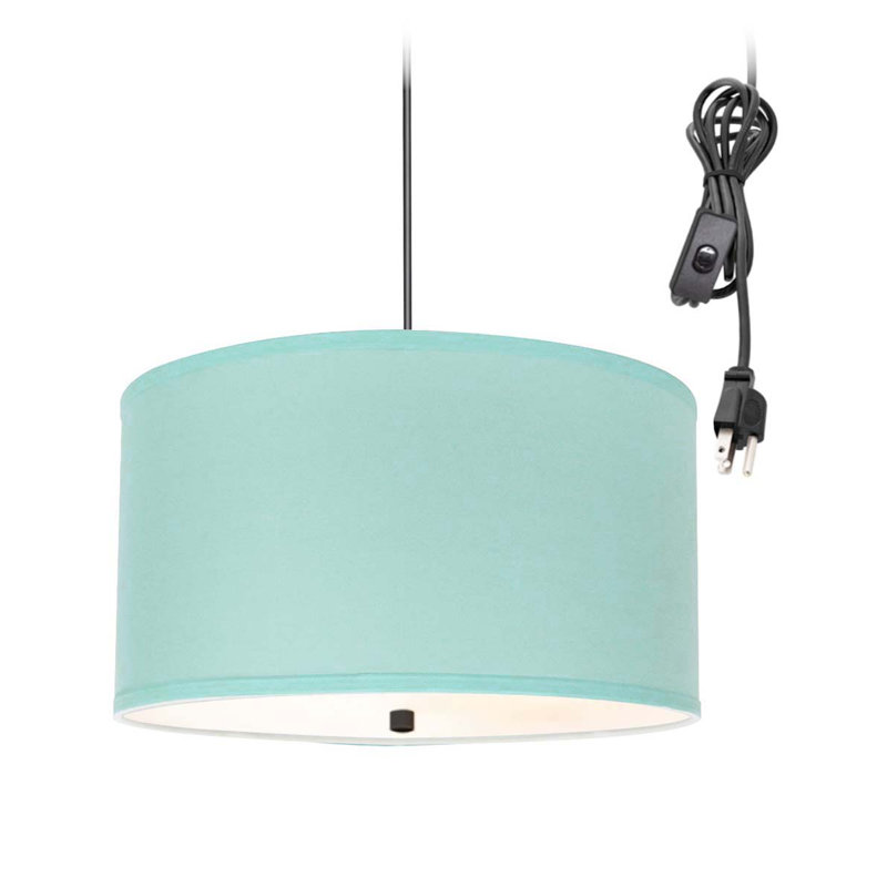Abdul-Hannan 2 - Light Black Single Pendant, Island Paradise Blue, 10" H x 18" W x 18" D