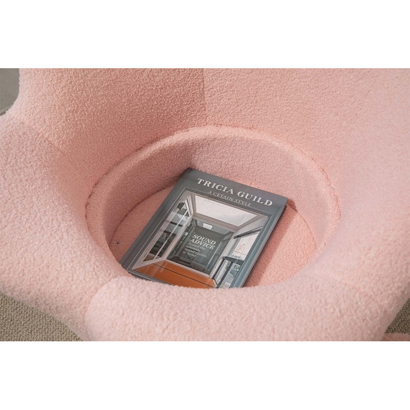 Comfortable Rotating Armchair for Relaxation and Style Enhancement, Pink Linen