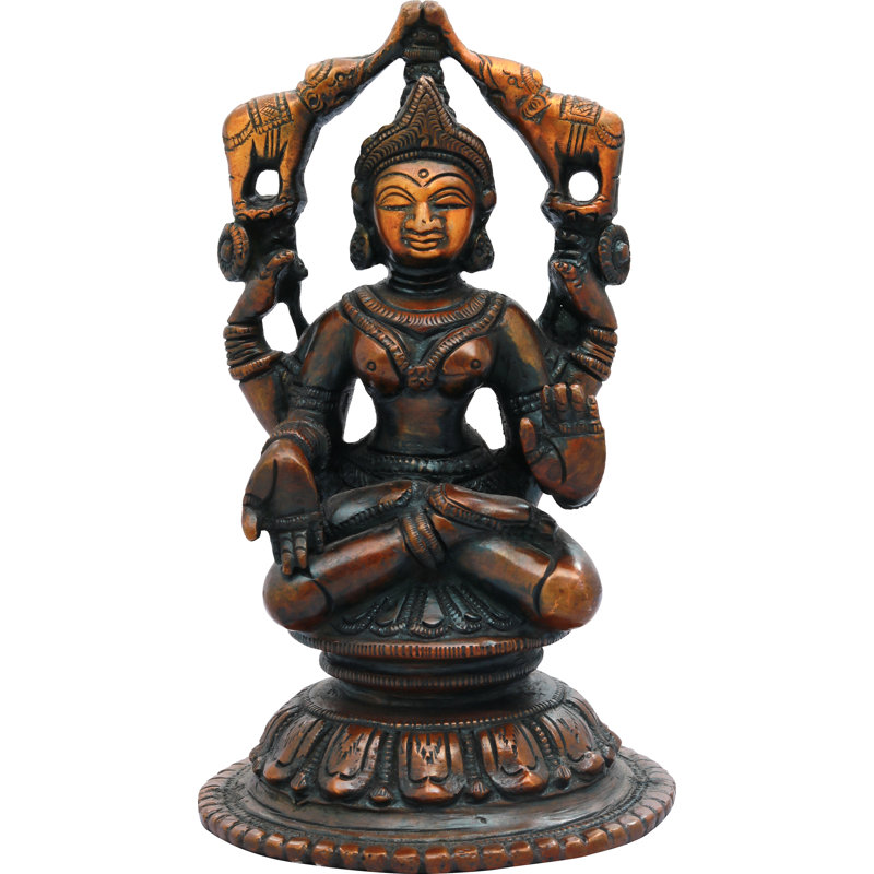 Figurine Gajalakshmi, Brun / or