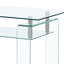 Table basse rectangulaire en verre transparent, table basse moderne en verre pour le salon, table basse à 2 niveaux avec rangement, table basse en verre trempé