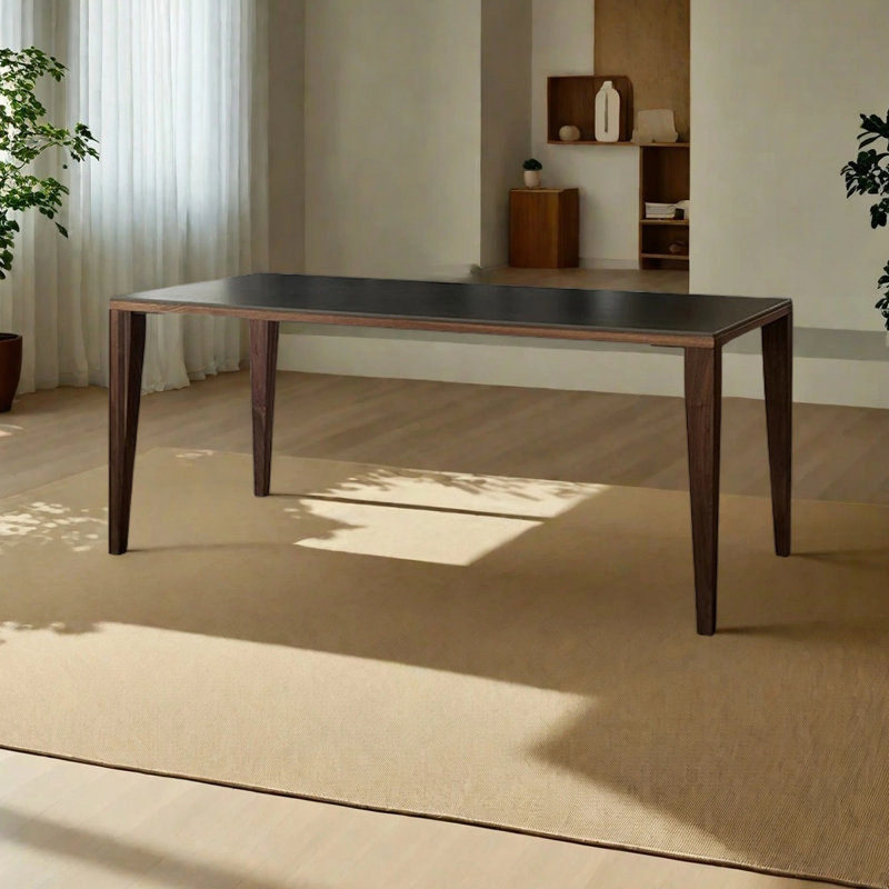 Nordic-style rectangular dining table, 29.53"H x 70.87"L x 33.46"W