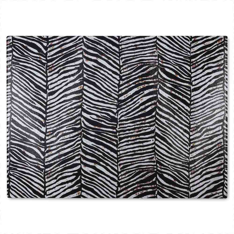 Zebra Grunge Print Glass Chopping Board, 28cm L x 20cm W