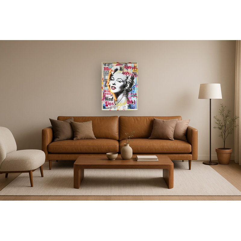 Art mural néon sur toile néon - 25 po x 33 po - cadre multicolore