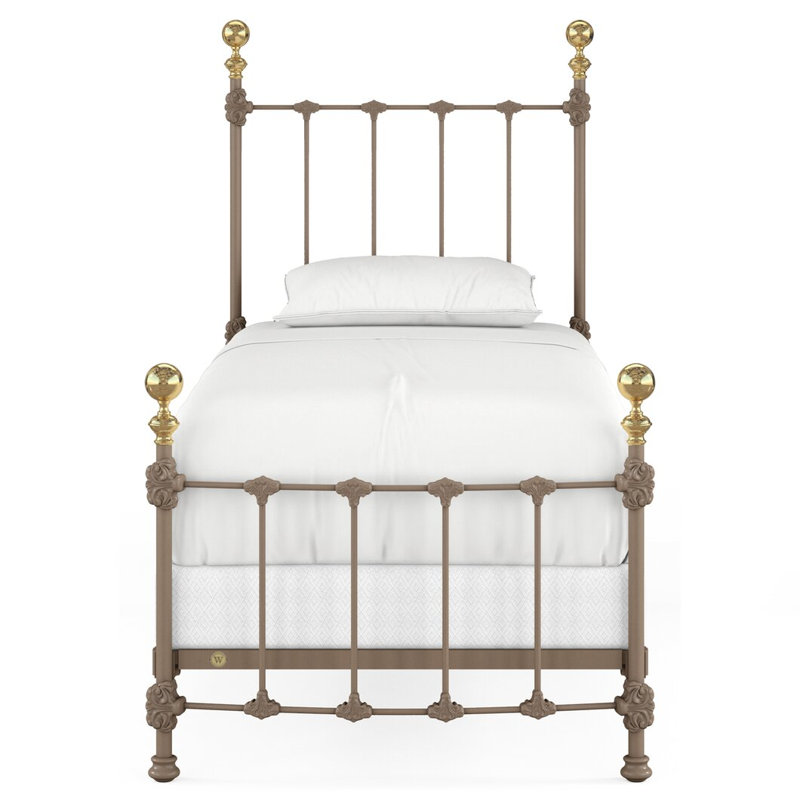 151 Palatial Bed | Complete Arched Foot, Twin, Bronze/Antique Gold