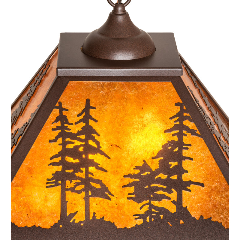 Greenbriar Oak 1 - Light Pendant, 44" H x 16" W x 16" D, Cafe Noir, Amber Mica